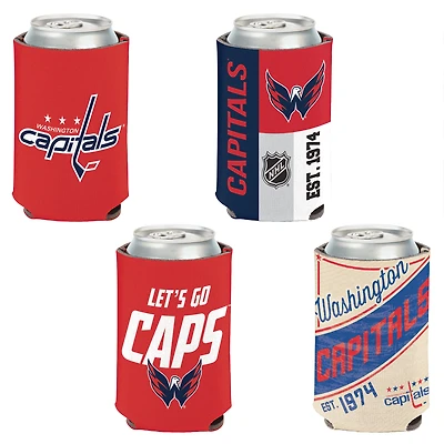 WinCraft Washington Capitals, paquet de 4, 12 oz. Ensemble refroidisseur de canettes