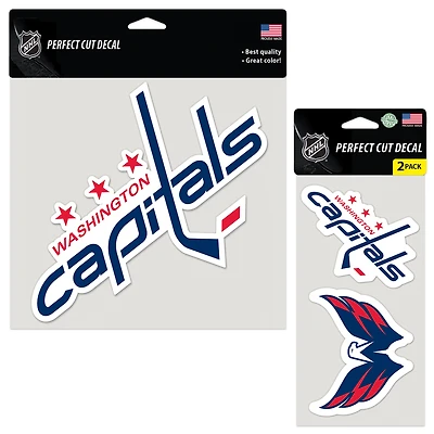 Lot de trois autocollants WinCraft Washington Capitals Perfect Cut
