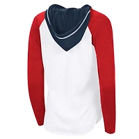 T-shirt à capuche manches longues raglan G-III 4Her par Carl Banks pour femme, blanc, Washington Capitals VIP