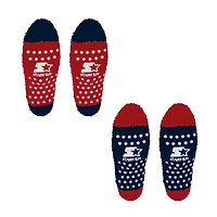 Lot de 2 paires de chaussettes douillettes Starter rouges/bleu marine pour femme, domicile et extérieur, Washington Capitals