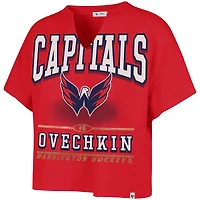 Women's '47 Alexander Ovechkin Red Washington Capitals Elation Name & Number Oversized Notch Neck T-Shirt