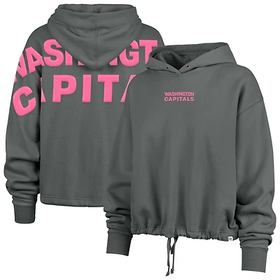 Sweat à capuche court Bright Side Venice '47 gris pour femme des Washington Capitals