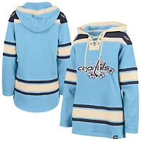 Women's '47  Light Blue Washington Capitals Superior Lacer Pullover Hoodie