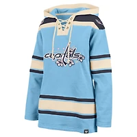Sweat à capuche lacets Superior Lacer bleu clair '47 pour femmes Washington Capitals