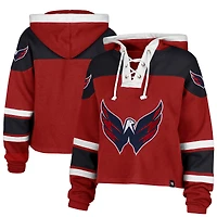 Sweat à capuche court lacets rouge '47 des Washington Capitals pour femme