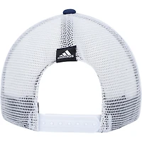 Casquette snapback de camionneur en mousse graphique Washington Capitals adidas bleu/blanc pour femme