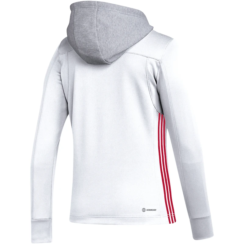 Women's adidas White Washington Capitals Refresh Skate Lace AEROREADY Pullover Hoodie