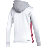 Women's adidas White Washington Capitals Refresh Skate Lace AEROREADY Pullover Hoodie
