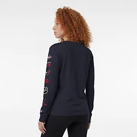 Women's Champion  Navy Washington Capitals 2-Hit Long Sleeve T-Shirt
