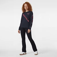 Women's Champion  Navy Washington Capitals 2-Hit Long Sleeve T-Shirt