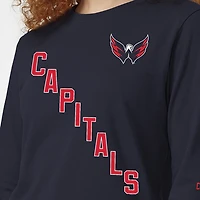 Women's Champion  Navy Washington Capitals 2-Hit Long Sleeve T-Shirt