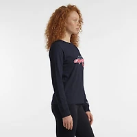 Women's Champion  Navy Washington Capitals 2-Hit Long Sleeve T-Shirt