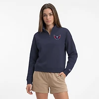 Sweat-shirt à col zippé Champion bleu marine Washington Capitals pour femme