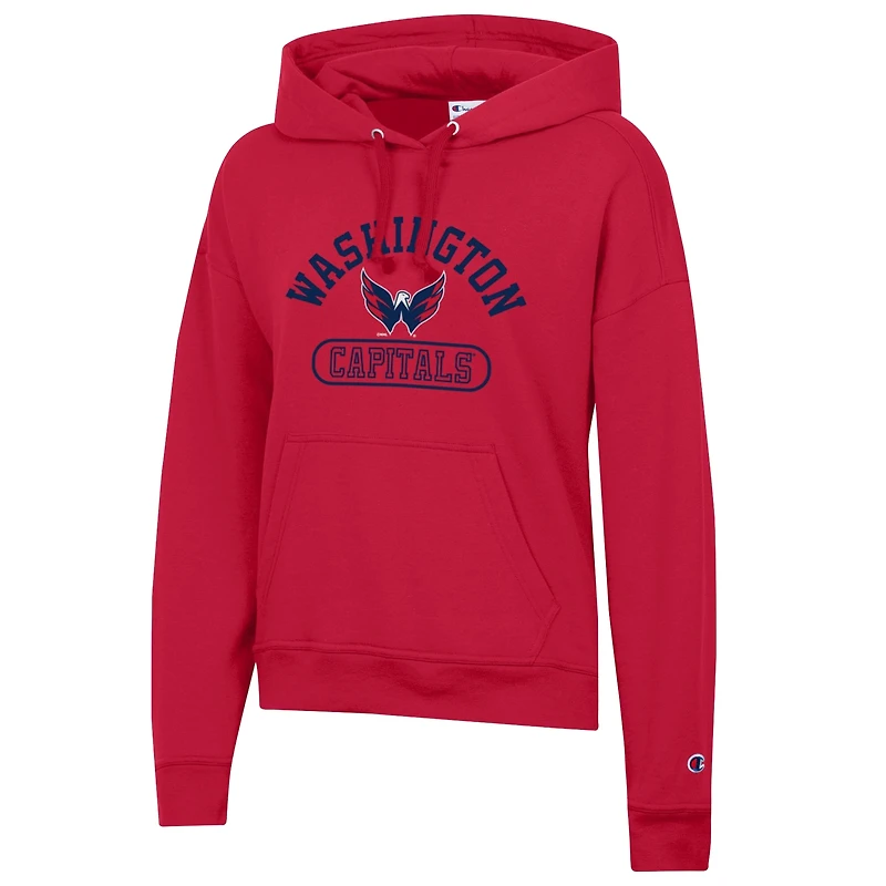 Sweat à capuche Champion rouge Washington Capitals pour femmes