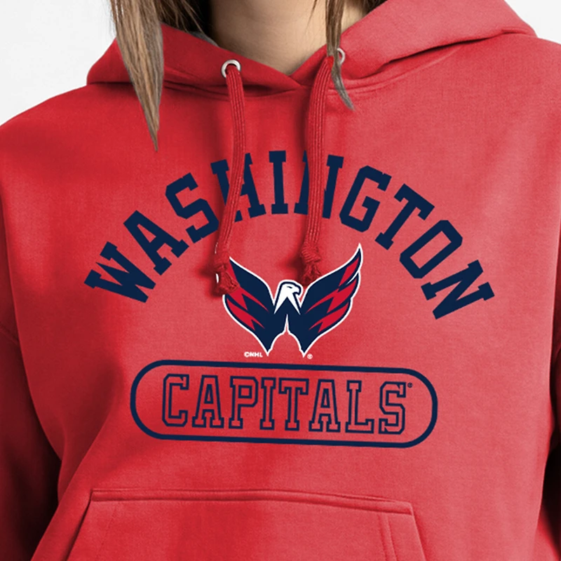 Women's Champion Red Washington Capitals Arched Pill Box Hoodie