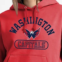 Women's Champion  Red Washington Capitals Arched Pill Box Hoodie