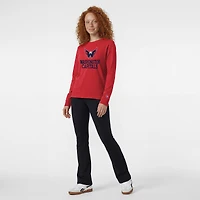Women's Champion  Red Washington Capitals Wordmark Lockup Long Sleeve T-Shirt