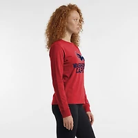 Women's Champion  Red Washington Capitals Wordmark Lockup Long Sleeve T-Shirt