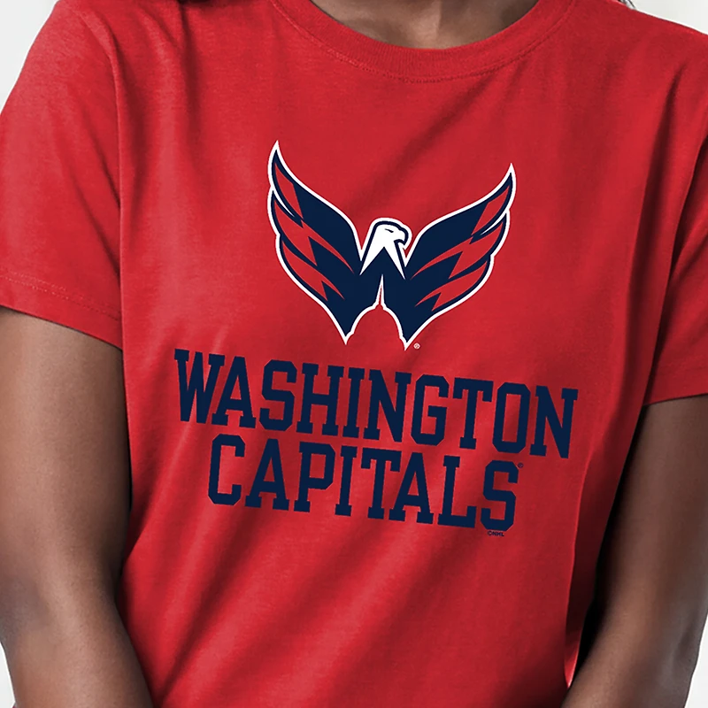 T-shirt à logo Washington Capitals rouge champion pour femmes