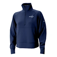 Pull Columbia bleu marine Washington Capitals Wickhams Hills Raglan Omni-Wick à demi-zip pour femme