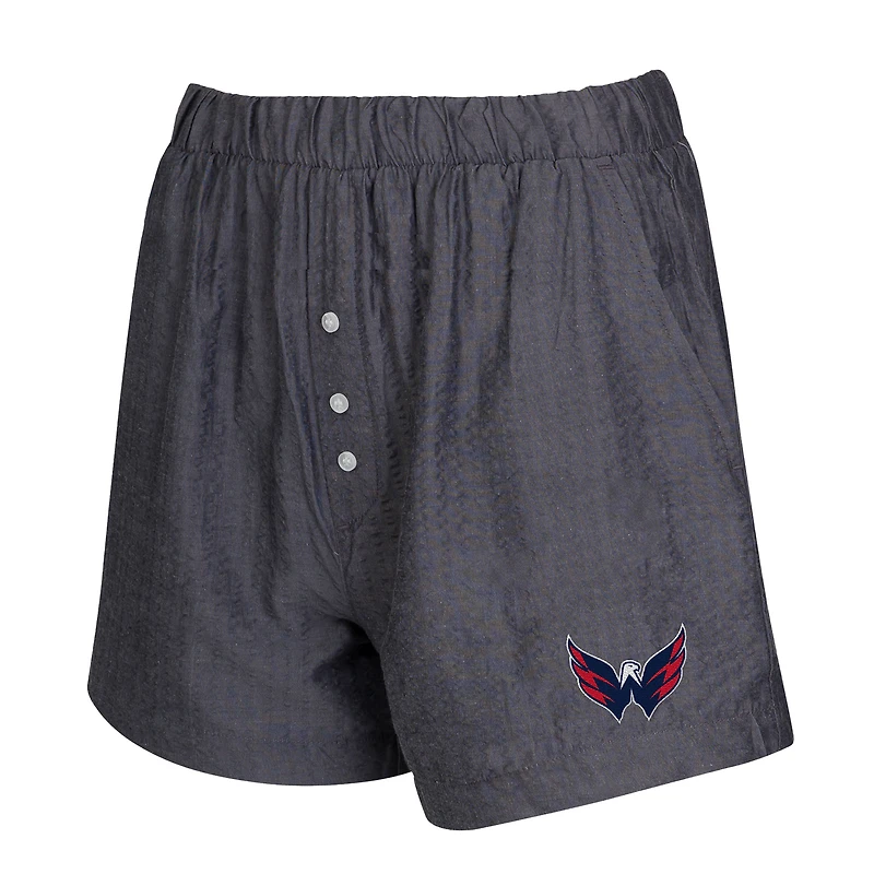 Women's Concepts Sport  Charcoal Washington Capitals Two-Pack Boxer Shorts Set
