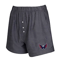 Women's Concepts Sport  Charcoal Washington Capitals Two-Pack Boxer Shorts Set