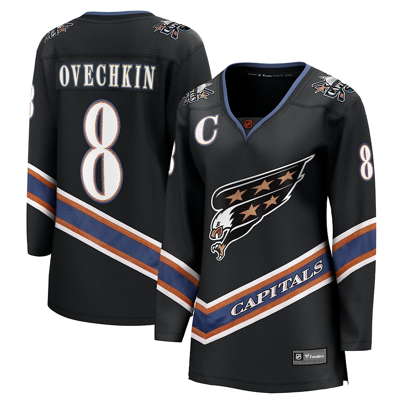 Maillot de joueur Breakaway noir édition spéciale 2.0 Fanatics Alexander Ovechkin des Capitals Washington pour femmes