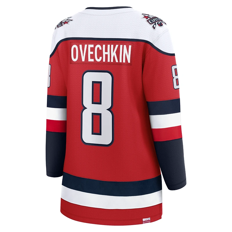 Maillot de joueur remplaçant des Capitals Washington, Alexander Ovechkin, fanatiques féminins, rouge