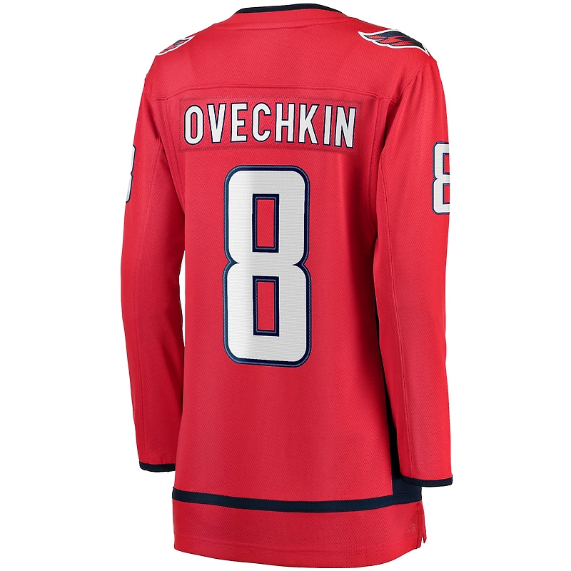 Maillot de joueur échappé à domicile Fanatics Alexander Ovechkin des Capitals Washington, rouge, pour femmes