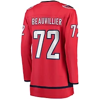 Maillot de joueur échappé à domicile rouge des Capitals Washington, Anthony Beauvillier, fanatiques féminines