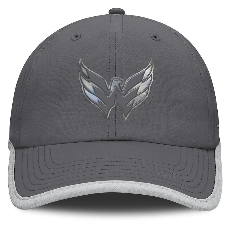 Casquette ajustable réflectrice fondamentale des Capitals de Washington Fanatics pour femmes, couleur charbon