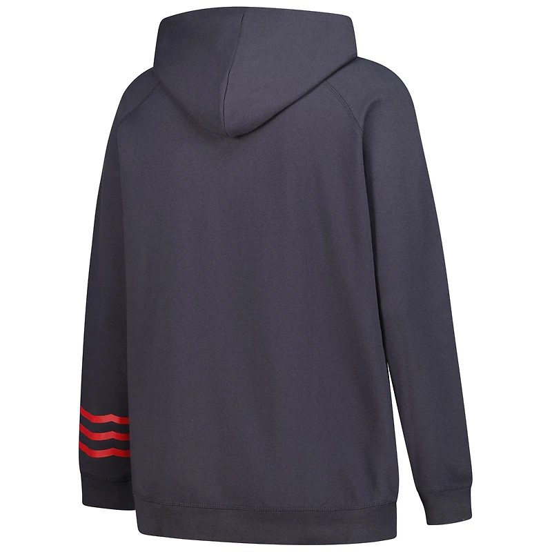 Sweat à capuche léger en polaire raglan grande taille pour femme Fanatics Charcoal Washington Capitals