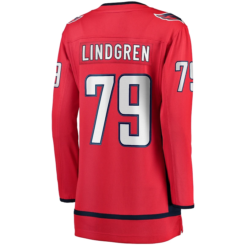 Women's Fanatics Charlie Lindgren Red Washington Capitals Home Breakaway Player Jersey