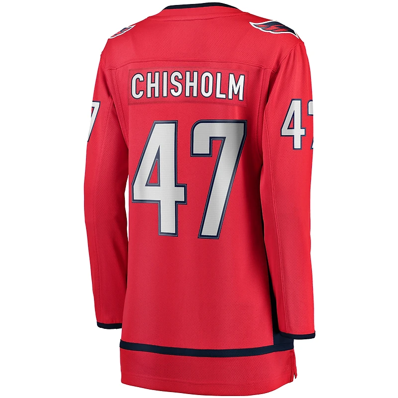 Maillot rouge à domicile des Capitals de Washington, Declan Chisholm, fanatiques féminines