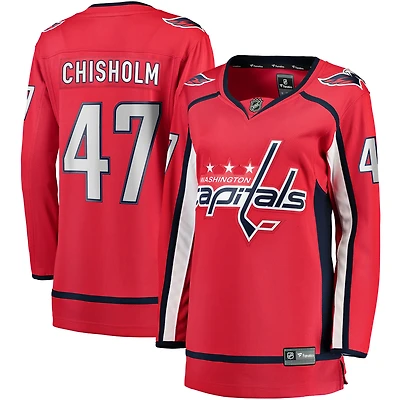 Maillot rouge à domicile des Capitals de Washington, Declan Chisholm, fanatiques féminines