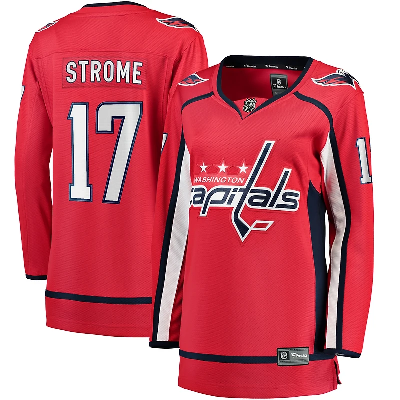 Maillot de joueur échappé à domicile Fanatics Dylan Strome rouge des Capitals Washington pour femmes