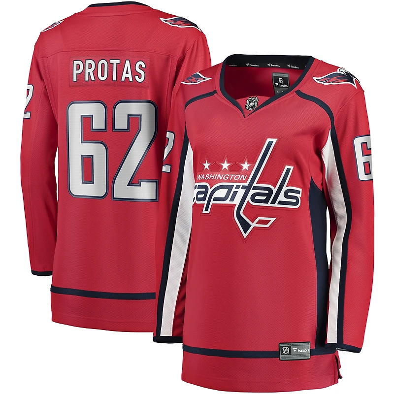 Maillot domicile rouge Ilya Protas des Capitals de Washington pour femmes (Fanatics).