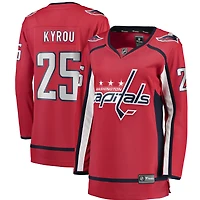 Maillot domicile Jordan Kyrou rouge des Capitals de Washington pour femmes (Fanatics).