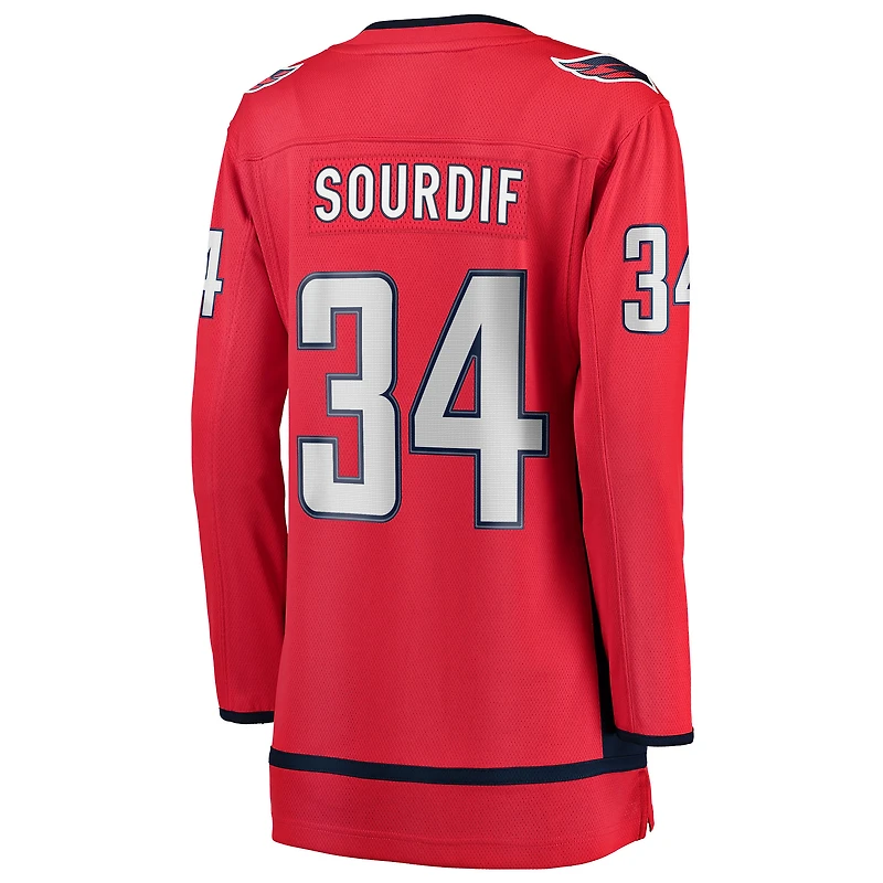 Maillot rouge à domicile des Capitals de Washington, Justin Sourdif, Fanatics féminins