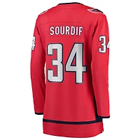 Maillot rouge à domicile des Capitals de Washington, Justin Sourdif, Fanatics féminins