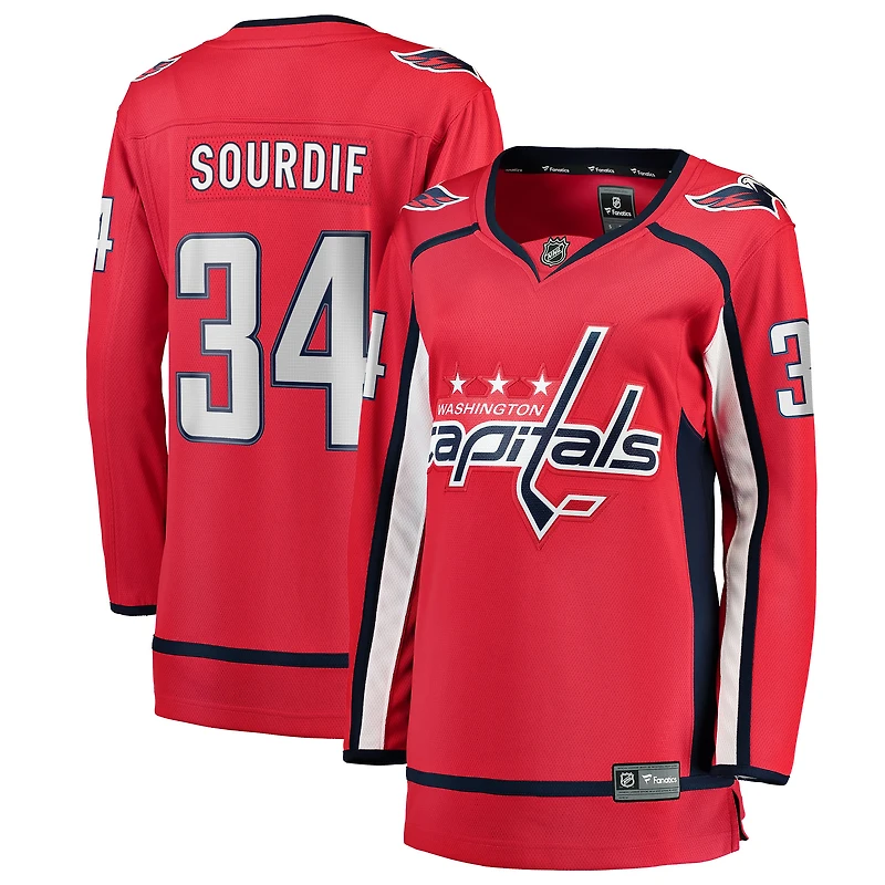 Maillot rouge à domicile des Capitals de Washington, Justin Sourdif, Fanatics féminins