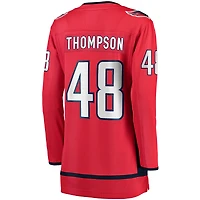 Maillot rouge à domicile des Capitals de Washington, Logan Thompson, fanatiques féminines