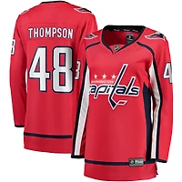 Maillot rouge à domicile des Capitals de Washington, Logan Thompson, fanatiques féminines