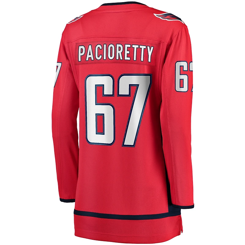 Maillot de joueur échappé à domicile Fanatics Max Pacioretty des Capitals Washington, rouge pour femmes