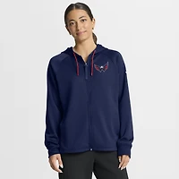 Sweat à capuche zippé entièrement Authentic Pro Rink pour femme Fanatics Navy des Capitals de Washington