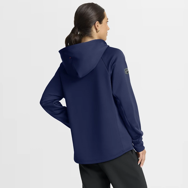 Sweat à capuche zippé entièrement Authentic Pro Rink pour femme Fanatics Navy des Capitals de Washington