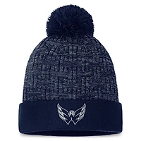 Women's Fanatics  Navy Washington Capitals Authentic Pro Road Cuffed Knit Hat with Pom