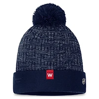 Women's Fanatics  Navy Washington Capitals Authentic Pro Road Cuffed Knit Hat with Pom