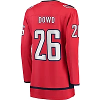 Maillot de joueur échappé à domicile Fanatics Nic Dowd des Capitals Washington, rouge, pour femmes