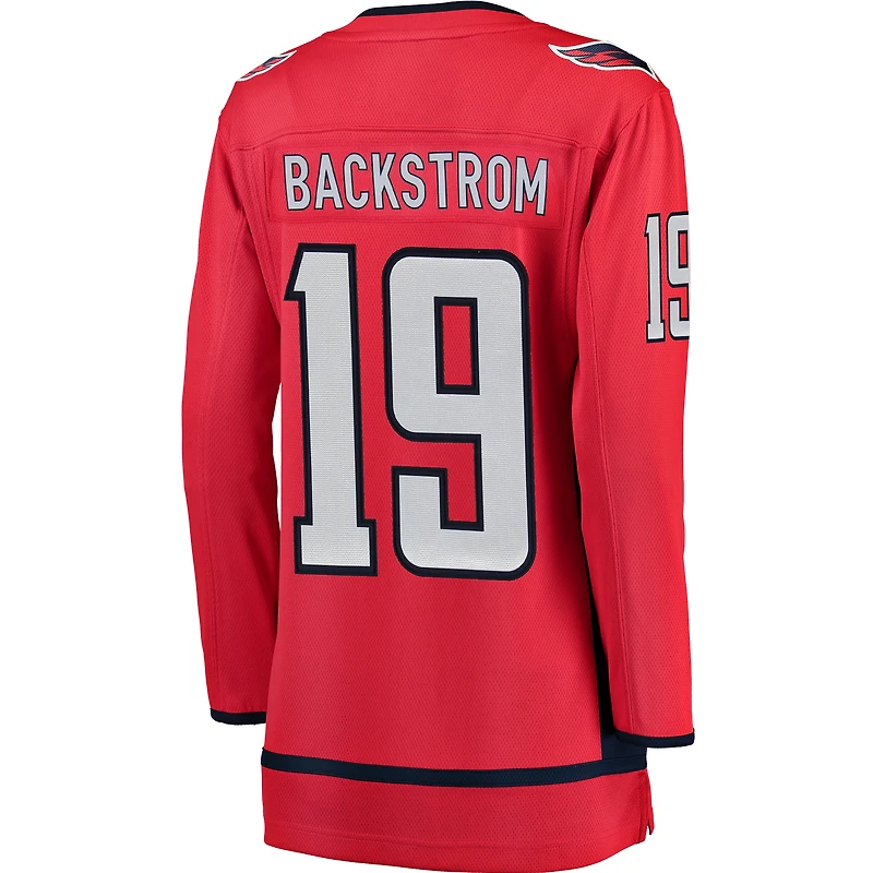Maillot de joueur échappé à domicile Fanatics Nicklas Backstrom rouge pour femmes